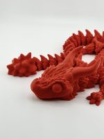 Mystic Dragon Collection in Large size, 3D printed with detailed craftsmanship and dynamic poses, measuring in 48 cm in fiery red