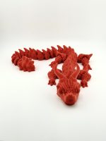 Mystic Dragon Collection in Large size, 3D printed with detailed craftsmanship and dynamic poses, measuring in 48 cm in fiery red