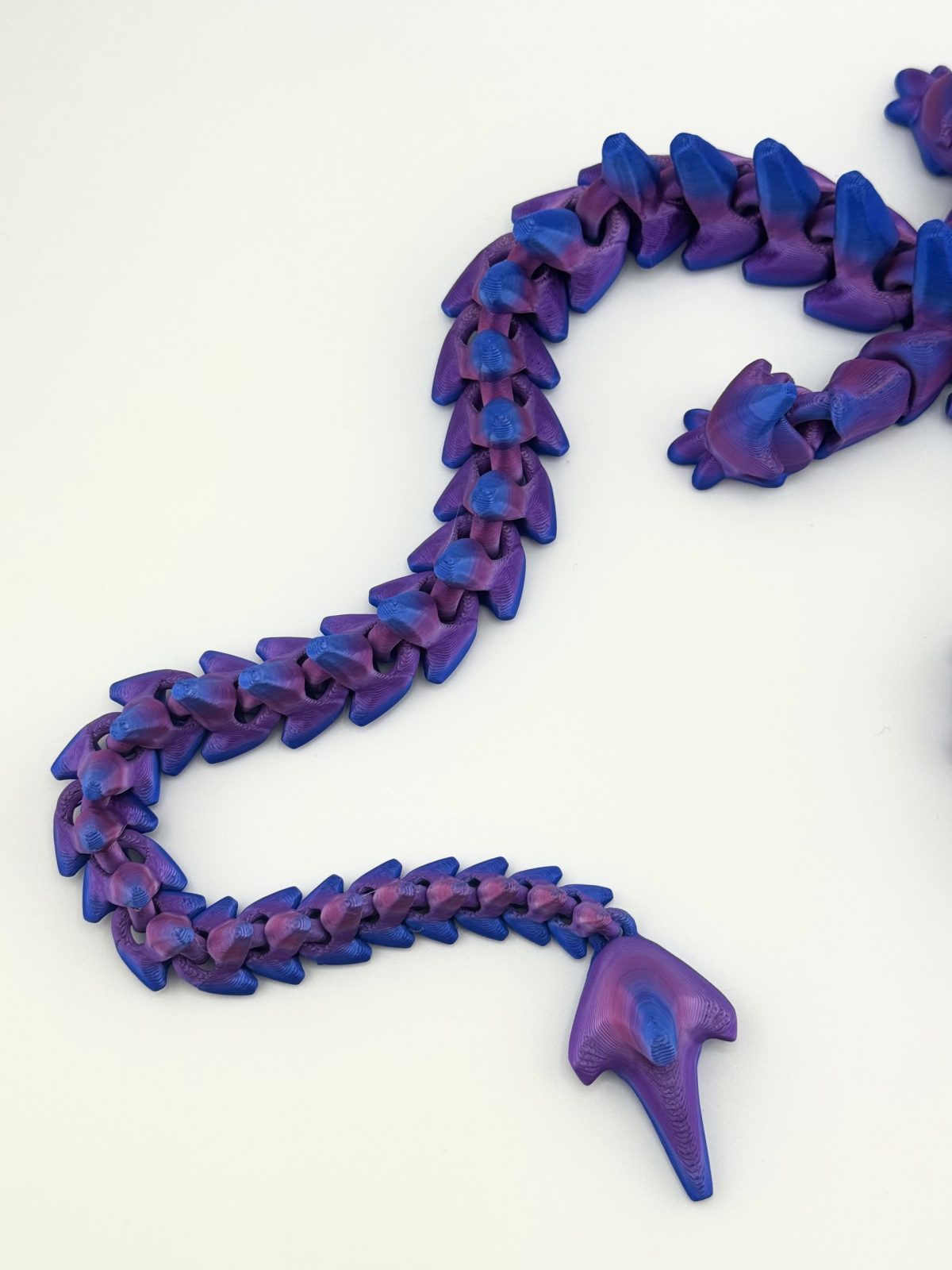 Mystic Dragon Collection in Large size, 3D printed with detailed craftsmanship and dynamic poses, measuring in 50 cm in cobalt-purple.