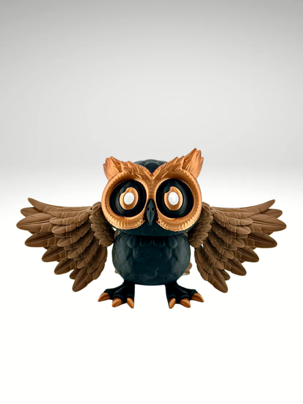 3d-printed-owl-black-and-bronze