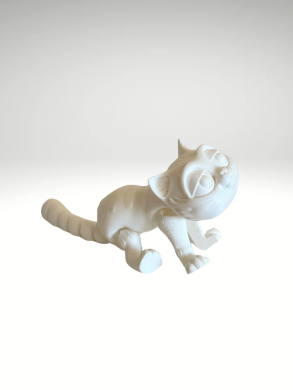 3D-printed-cat figurine-with-movable-hands-and tail.